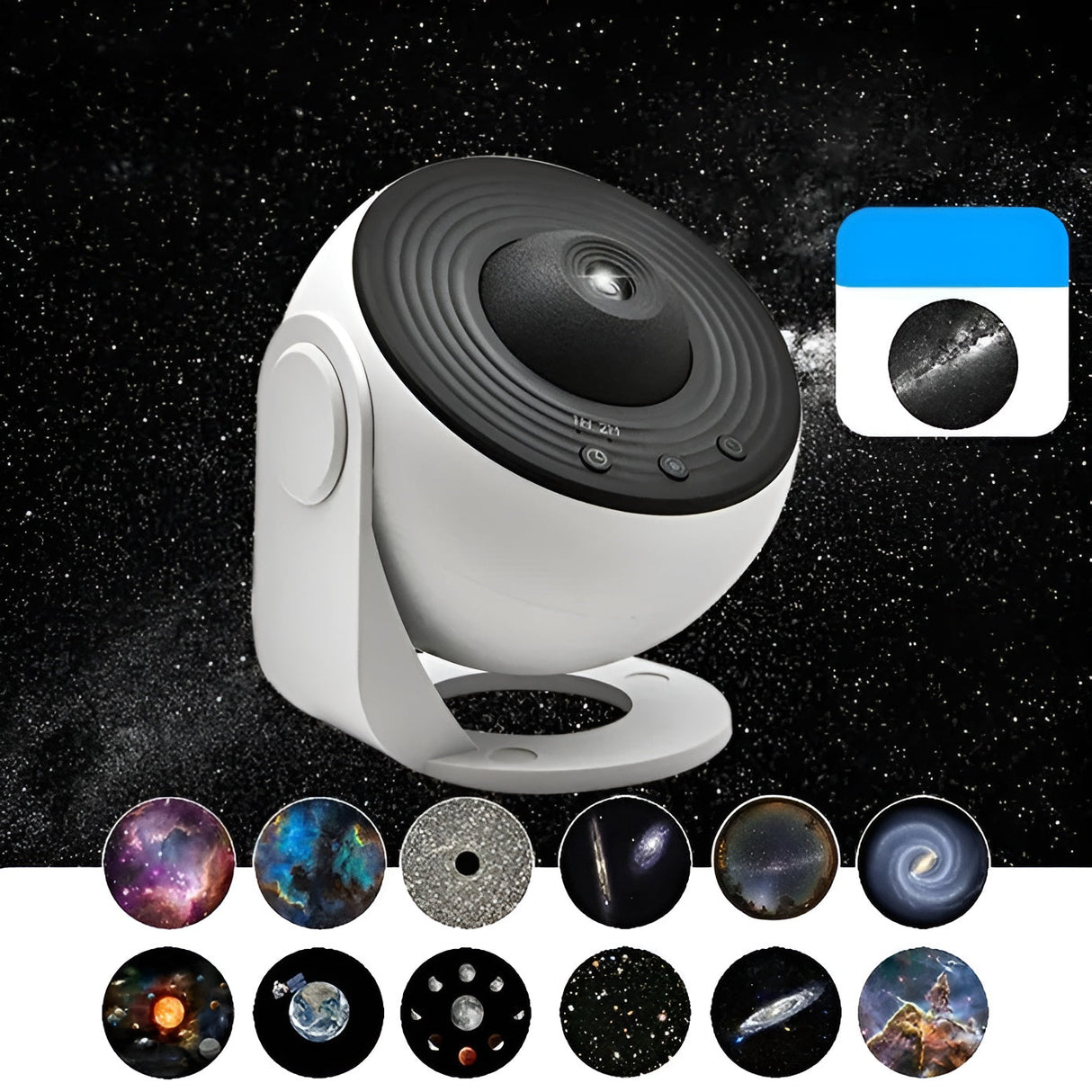 Projektorljus med 13 effekter – stjärnhimmel & galax | Stämningsfull nattlampa för sovrummet Carvallo