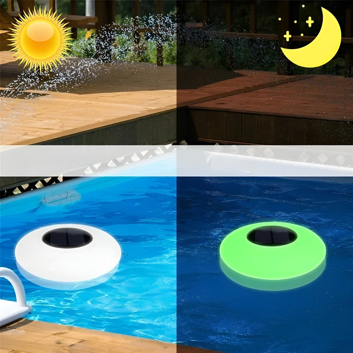 Flytande LED solljus – Färgglödande för pool och trädgård Carvallo