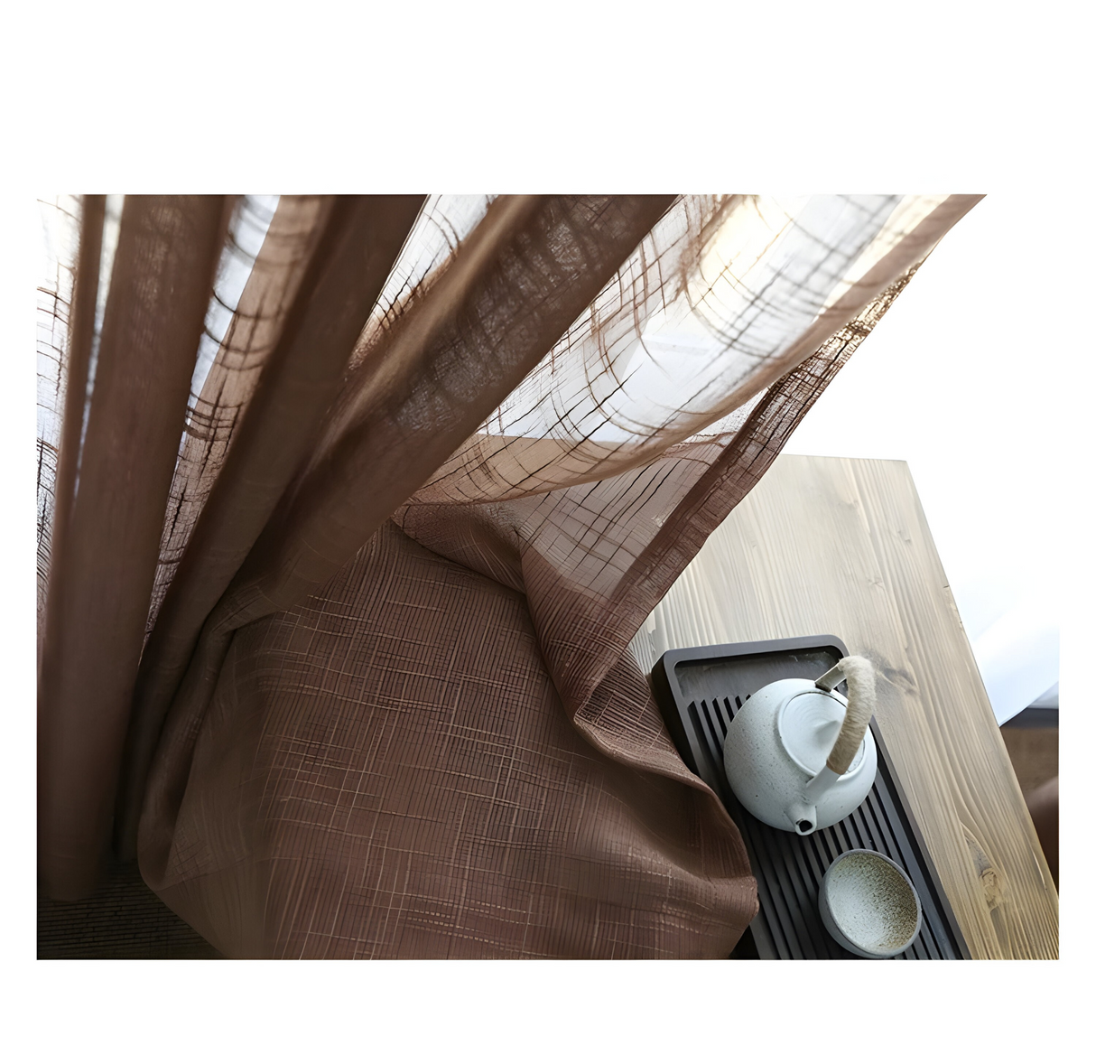 HikariVeil Gardiner - Japansk Stil Halvgenomskinliga Integritetsgardiner Carvallo