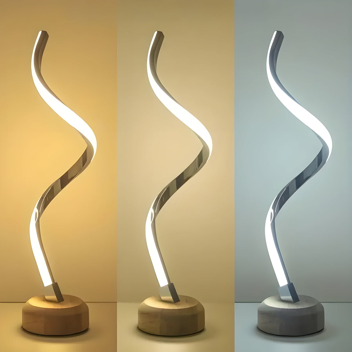 RusticGlow Lampa – Modern LED Trä Bordslampa Carvallo