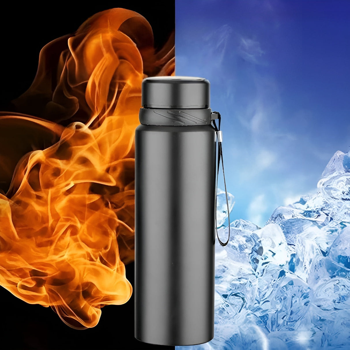 Isoleringsflaska i rostfritt stål – Håller drycker 24 h varma eller kalla | Stilig drickflaska Carvallo