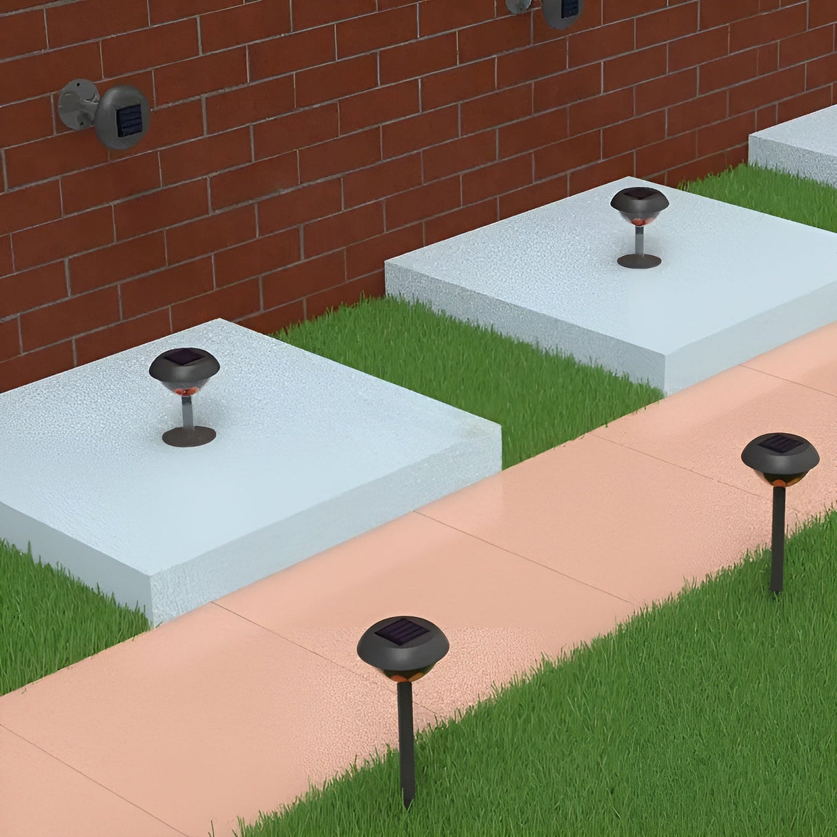 Solarlampor för utomhusbruk – 2 stycken LED trädgårdsbelysning med skymningssensor | Automatiskt på/av Carvallo