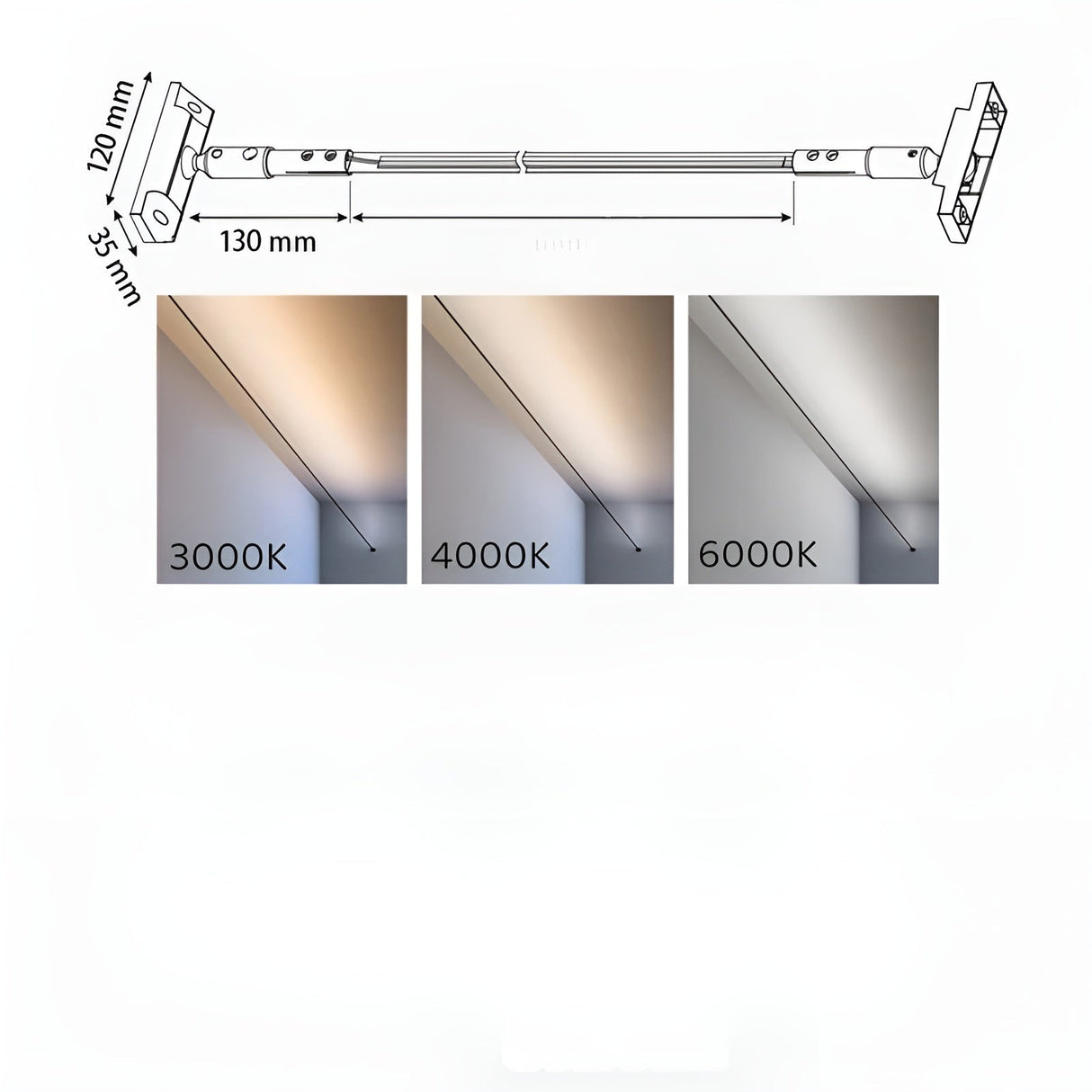LED-vägglampa i linjärt design – Slank design i stål | För vardagsrum och sovrum Carvallo