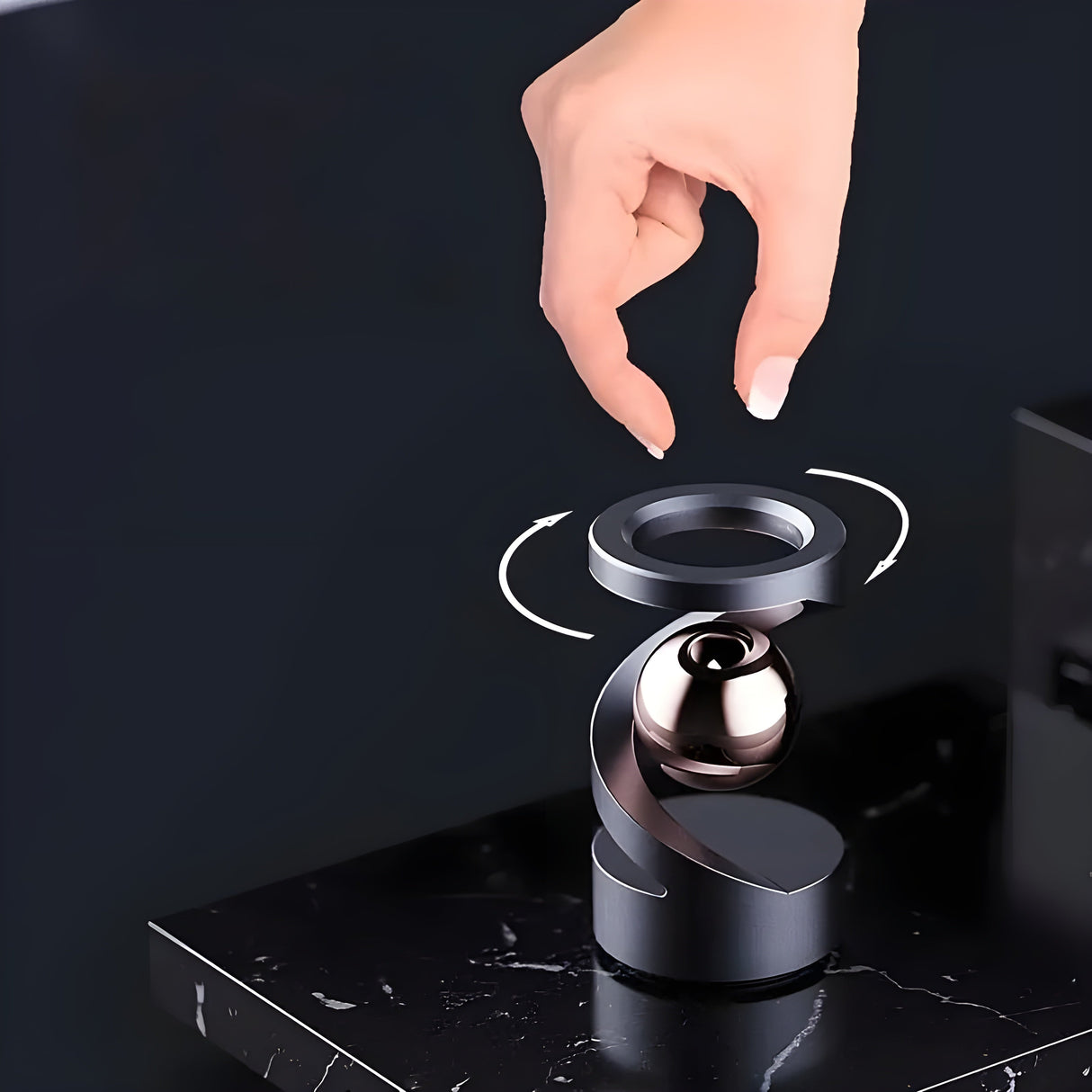 FidgetOrbit Gyroskop - Dekorativt Metall-Gyroskop Carvallo