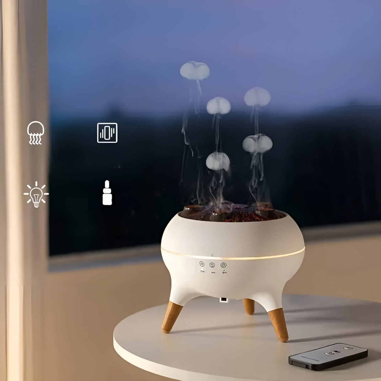 Aromadiffusor i manetform – färgväxling & fjärrkontroll | Luftrengörare för hemmet & kontor Carvallo