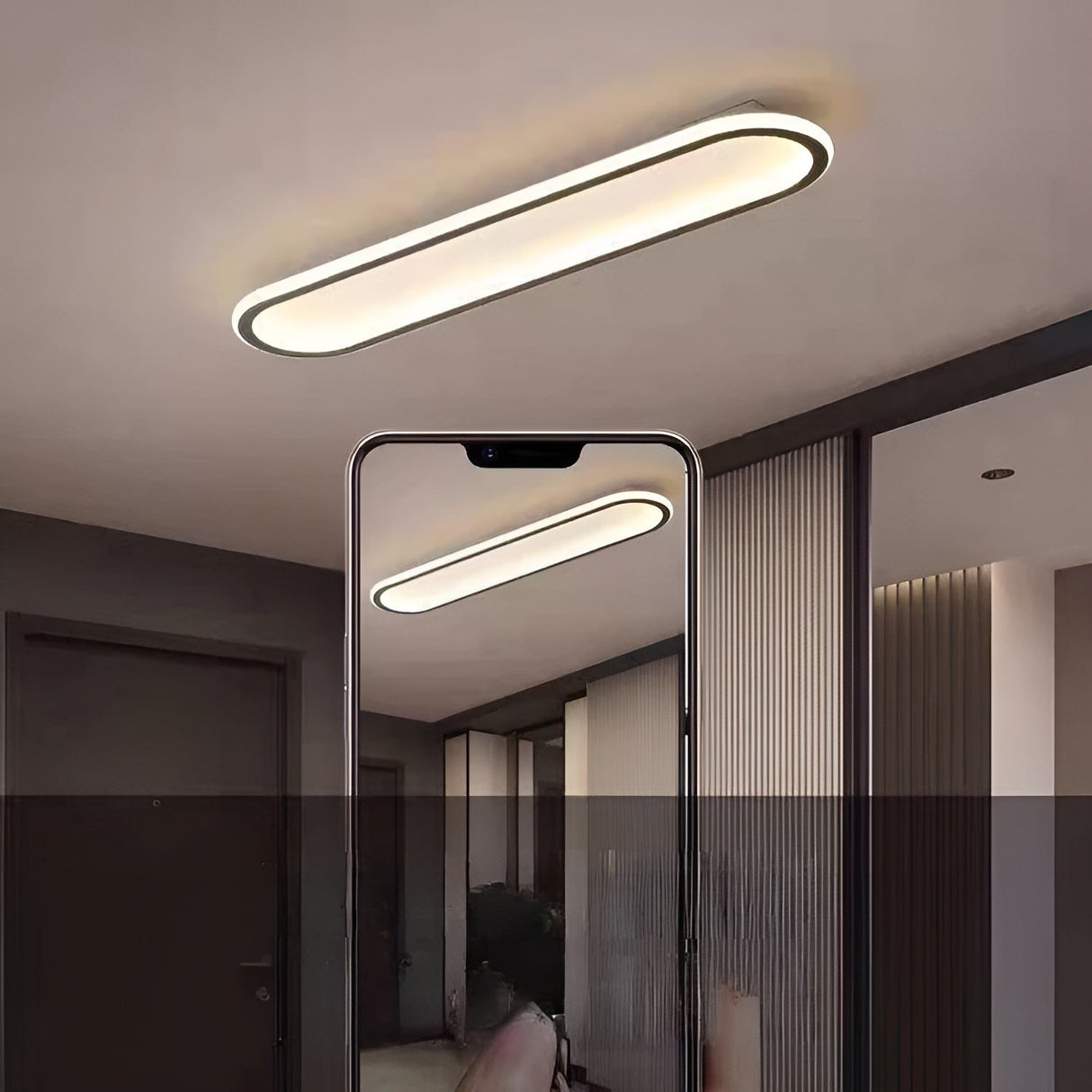 LED-taklamps i oval form – Elegant modern design för hall och entréområde Carvallo