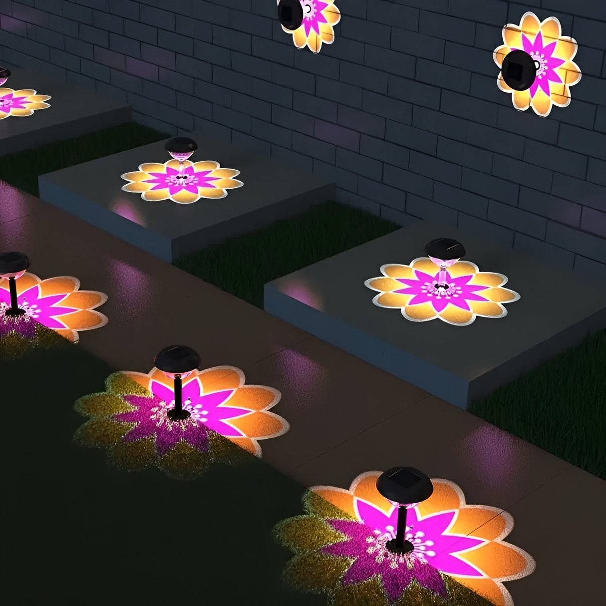 Solarlampor för utomhusbruk – 2 stycken LED trädgårdsbelysning med skymningssensor | Automatiskt på/av Carvallo