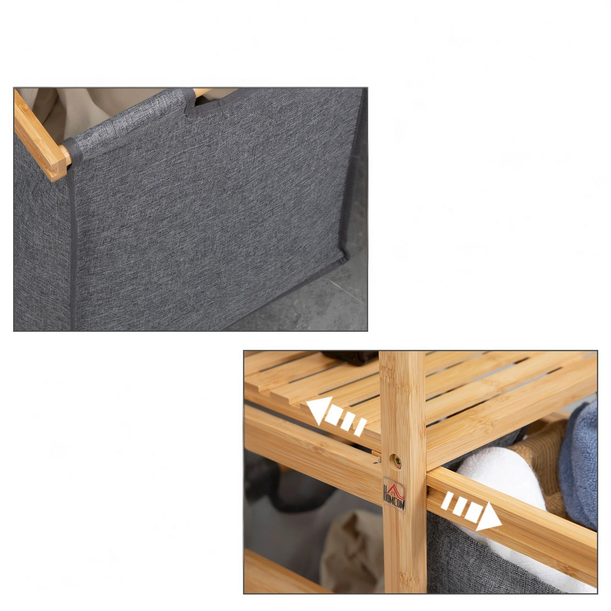 BambooEase Korg – Avtagbar bambus tvättkorg Carvallo