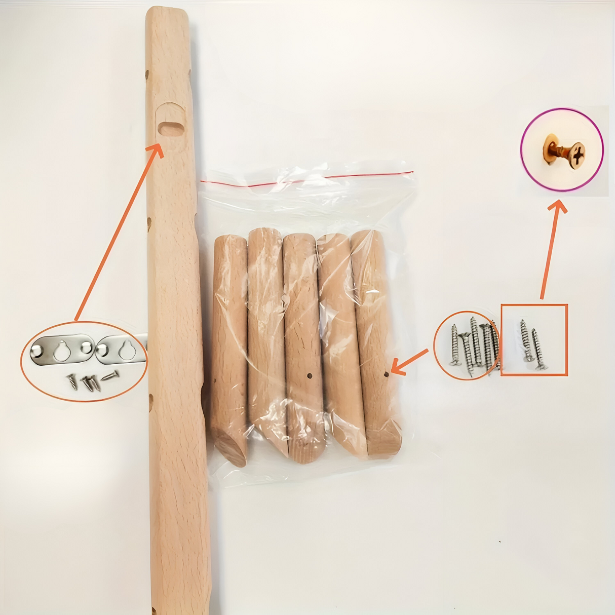 PineFix Hook - Nordiska Väggkrokar av Trä Carvallo
