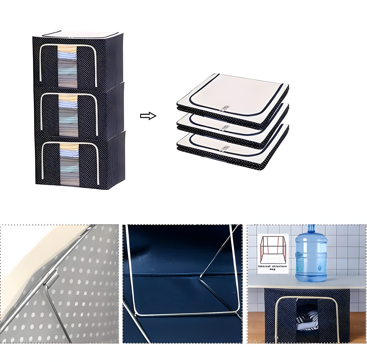 StorEase Box – Vikbar Förvaringslåda för Klädorganisation Carvallo