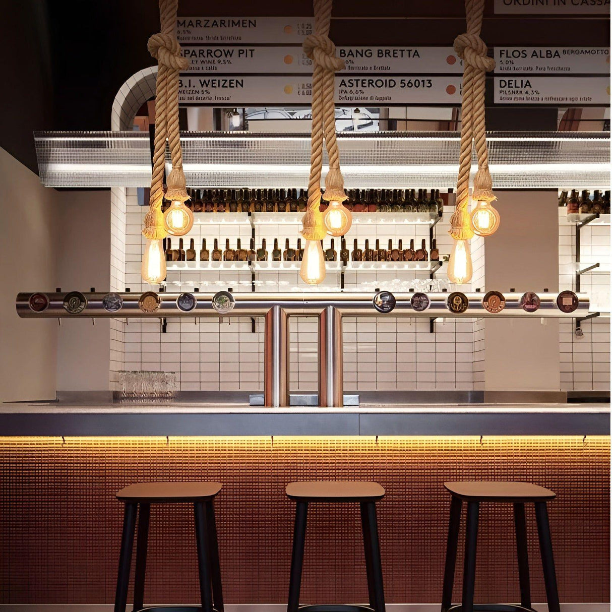 SparkleTwine Light - Italiensk Vintage Hängande Pendellampa Rep Carvallo