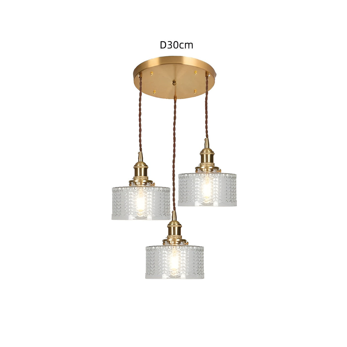 Kopparhängande lampa av glas – Modern LED-lampa | För vardagsrum och sovrum Carvallo