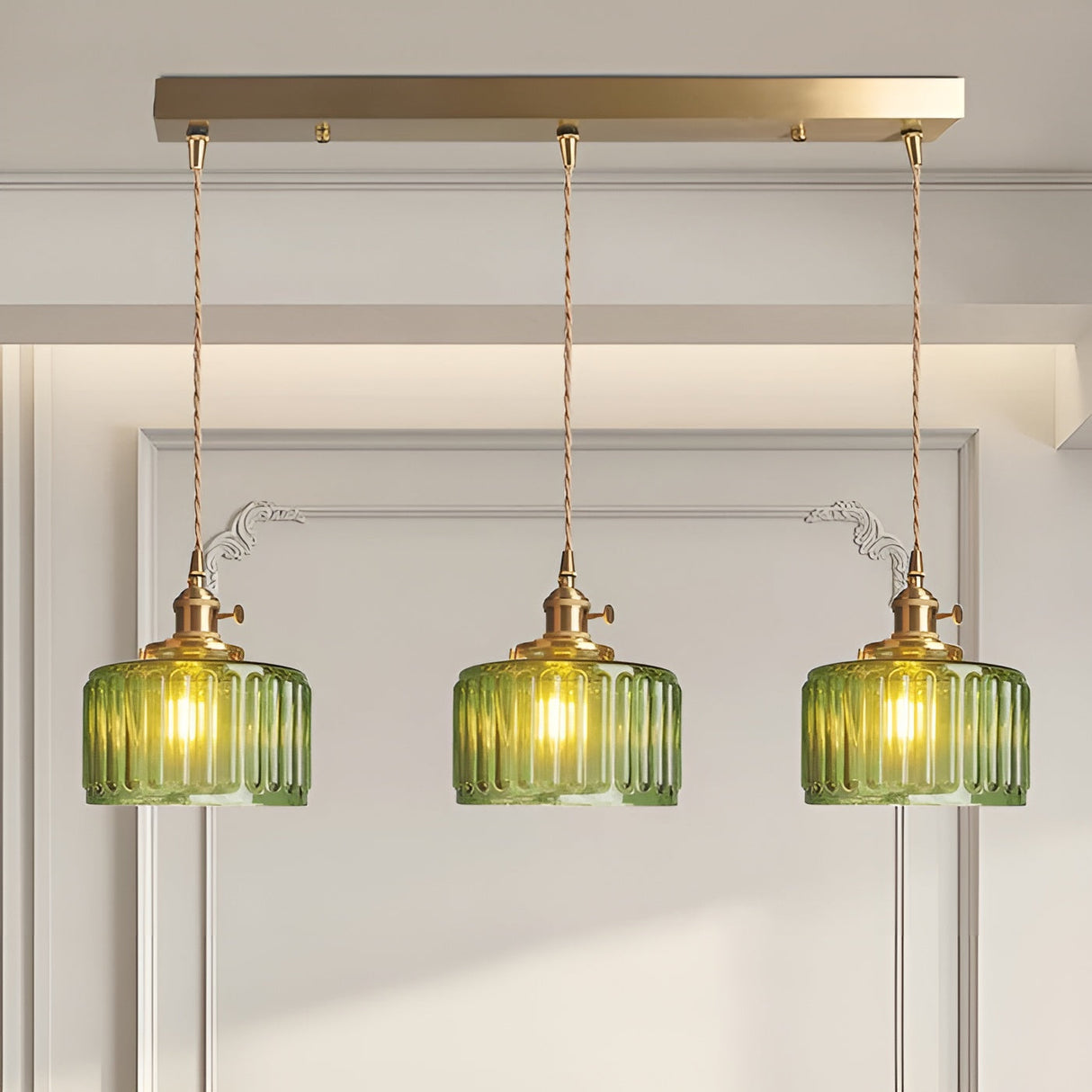 Kopparhängande lampa av glas – Modern LED-lampa | För vardagsrum och sovrum Carvallo