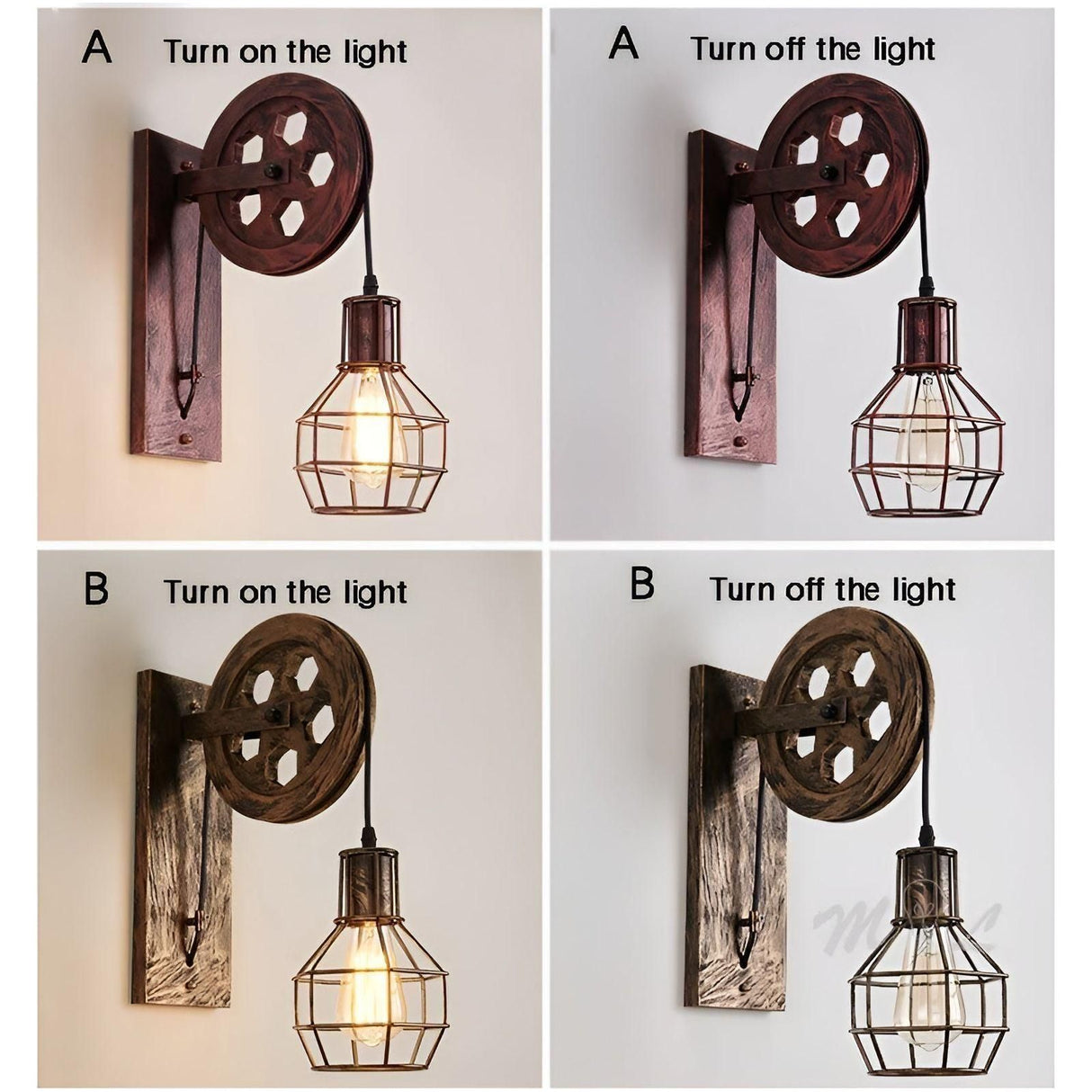 ShineBright Lampa - Industriell Vintage LED Vägglampa Carvallo
