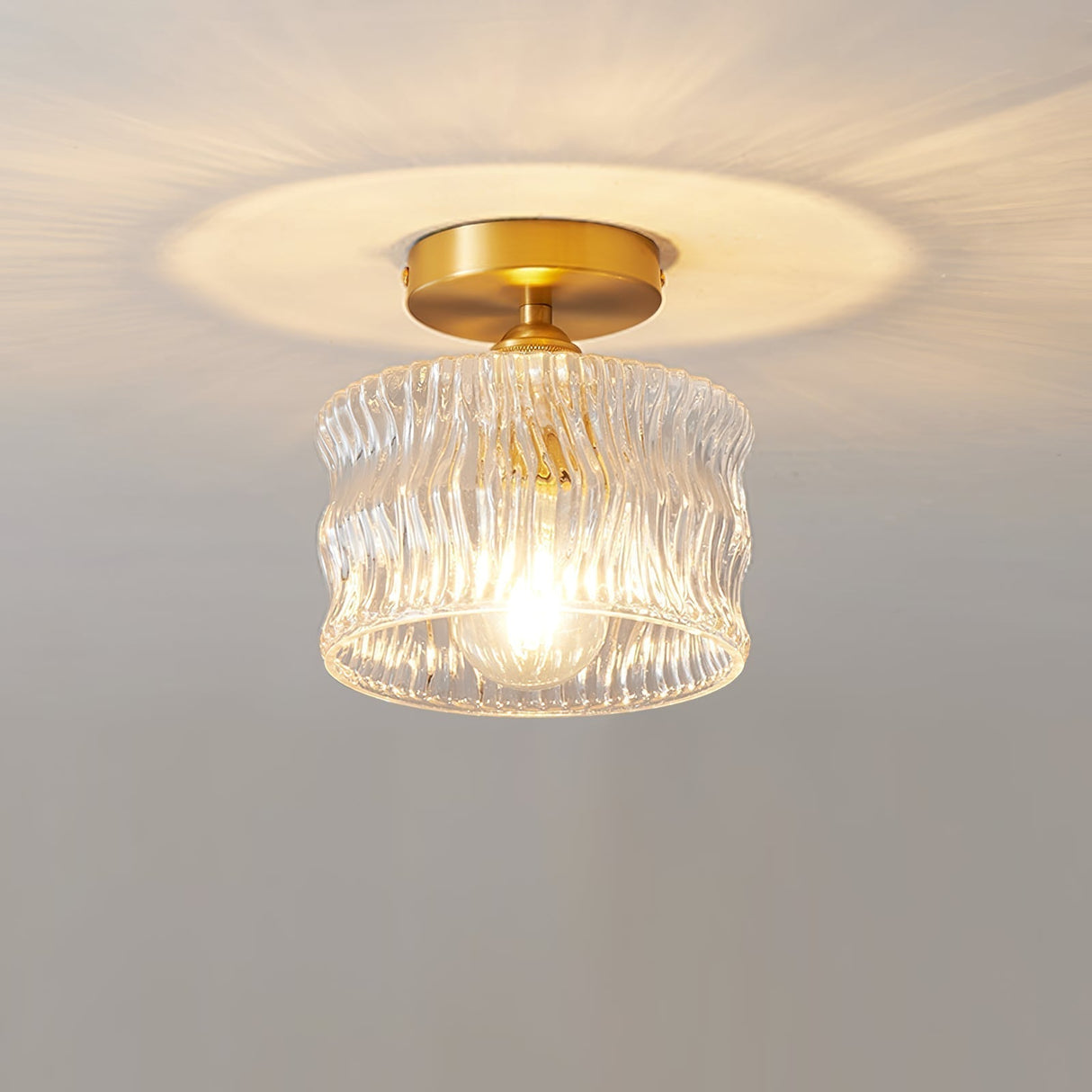 Vintage Crystal Clear Glass Ceiling Light Hallway Carvallo