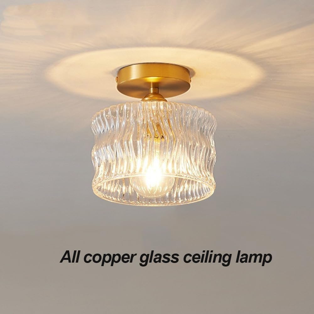 Vintage Crystal Clear Glass Ceiling Light Hallway Carvallo