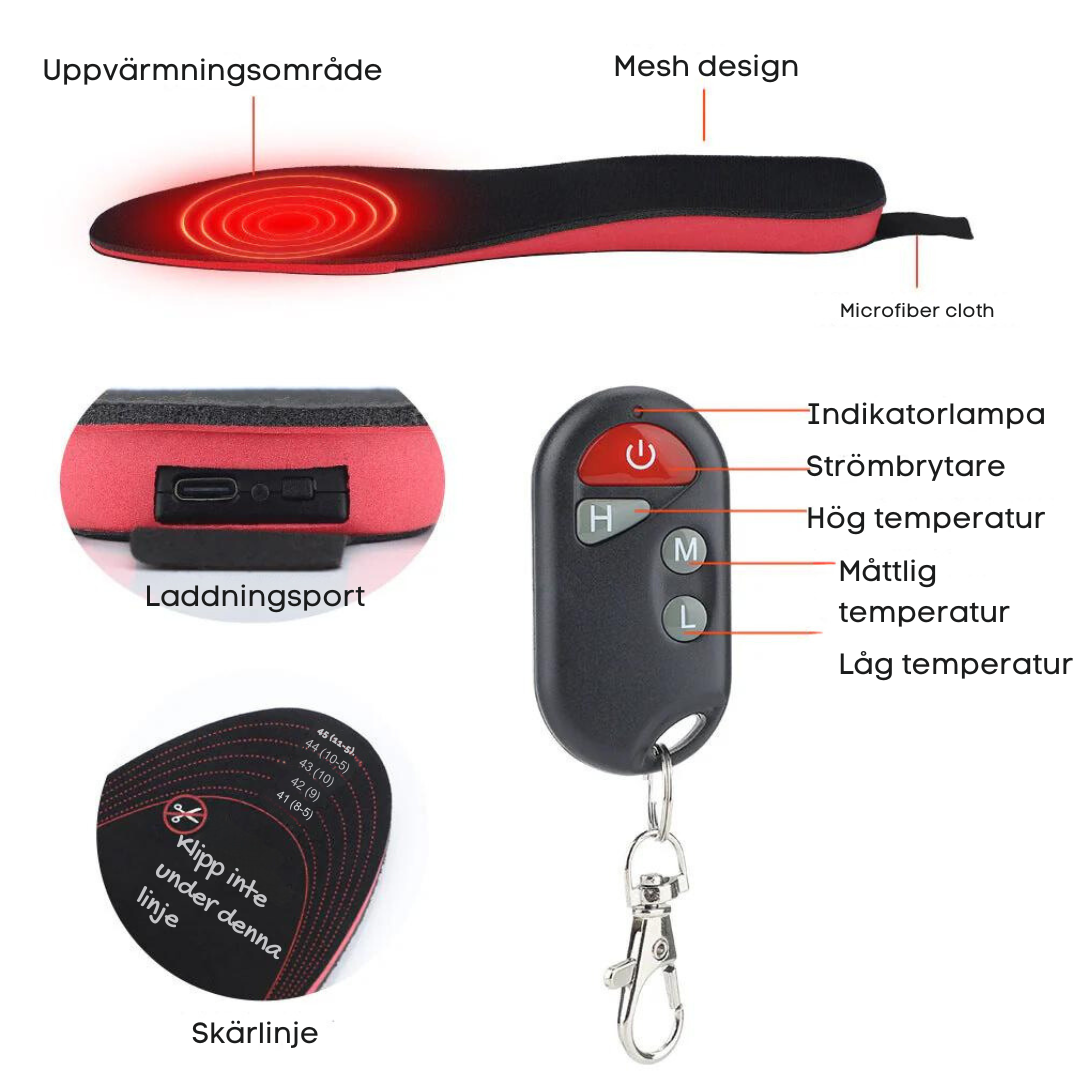 Elektriskt Uppvärmda Sulor-kläder-VaruZ-Hemnix