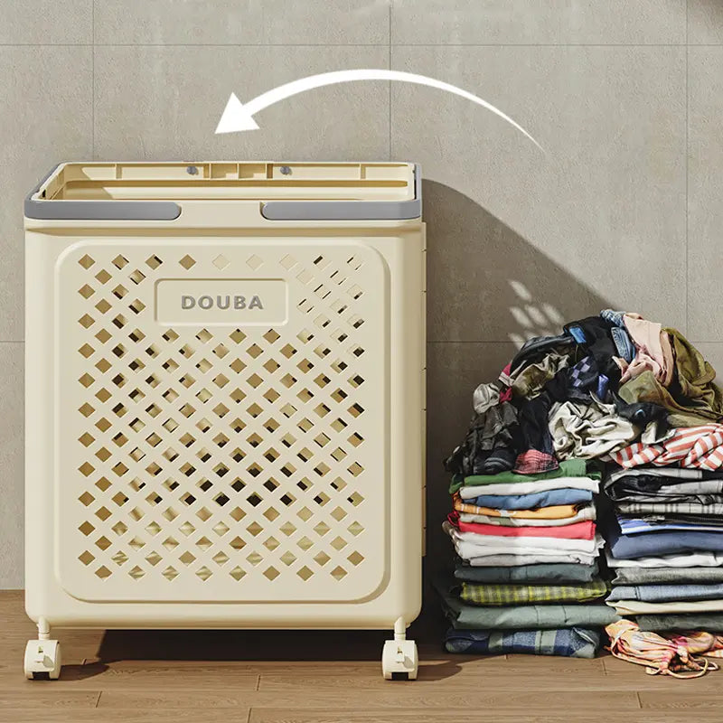 Hopfällbar tvättkorg — Rymlig hjulkorg för enkel transport MILA Sverige