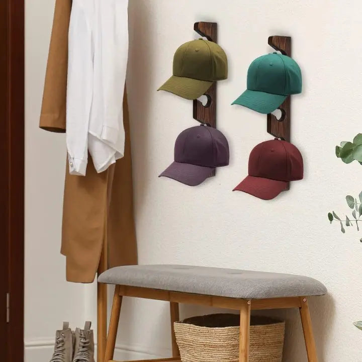 Dekorativ hatthängare – Platsbesparande rustik väggorganisatör MILA Sverige