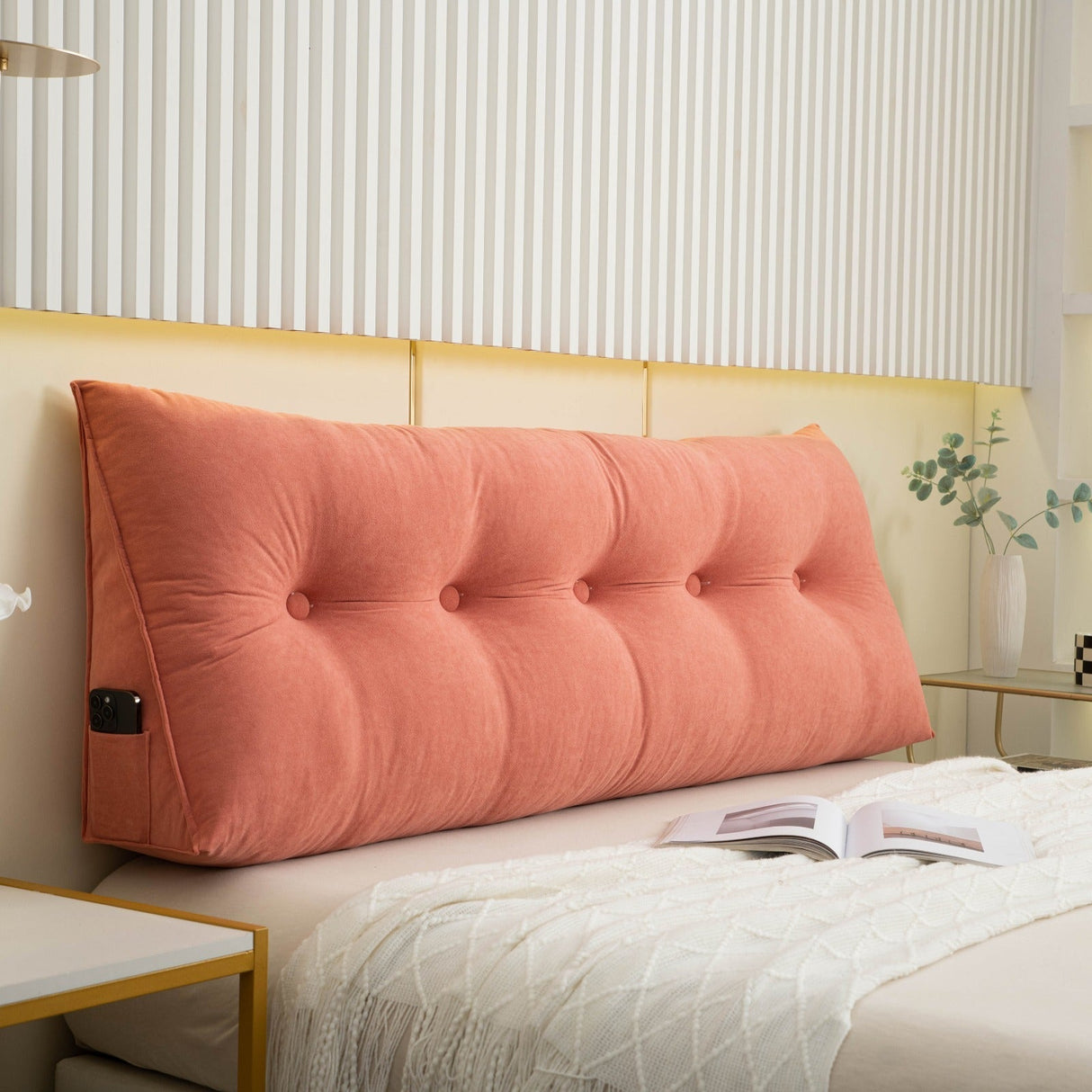 RoyaleGlow Lyxig Wedge Kudde - Ergonomiskt Stöd för Säng & Soffa Carvallo