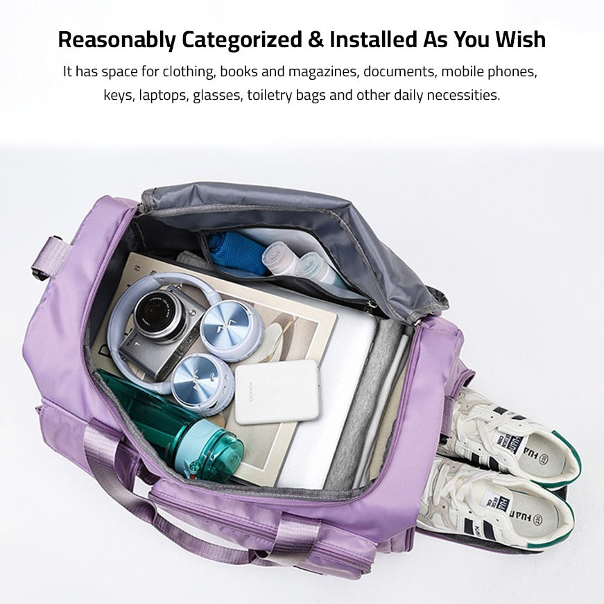 Carvallo Resväska med flera fack | Vattentålig & Lätt | Sport-, Fitness- & Weekendväska för damer & herrar Carvallo