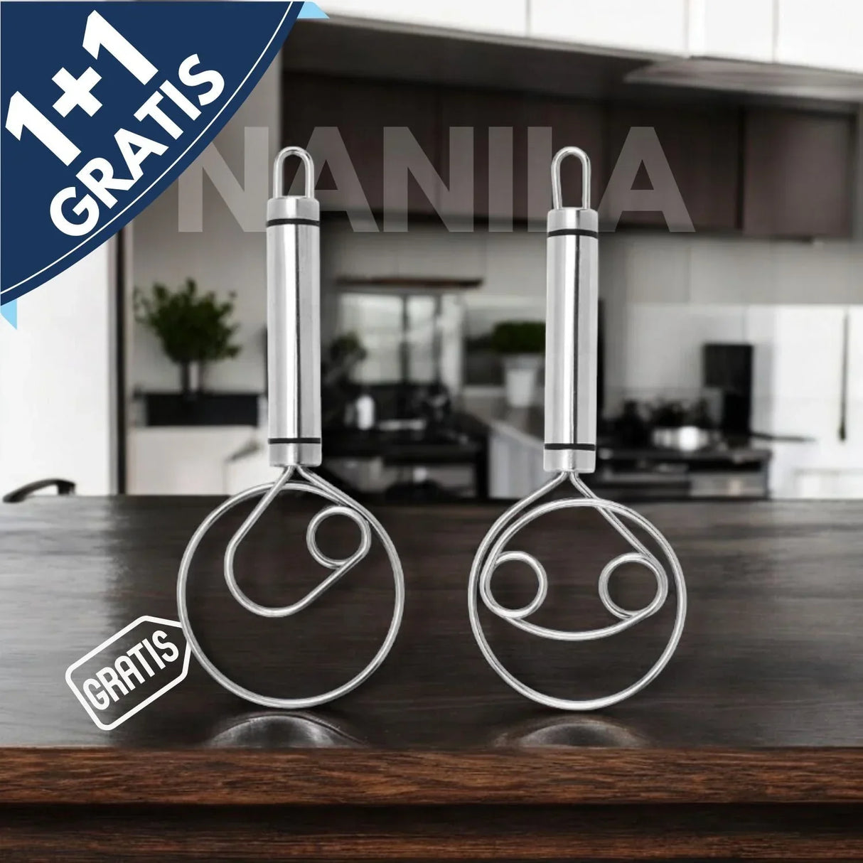 Robust rostfritt stål-Danish Dough Whisk – Hållbar, Ergonomisk design för mångsidig bakning & matlagning Carvallo