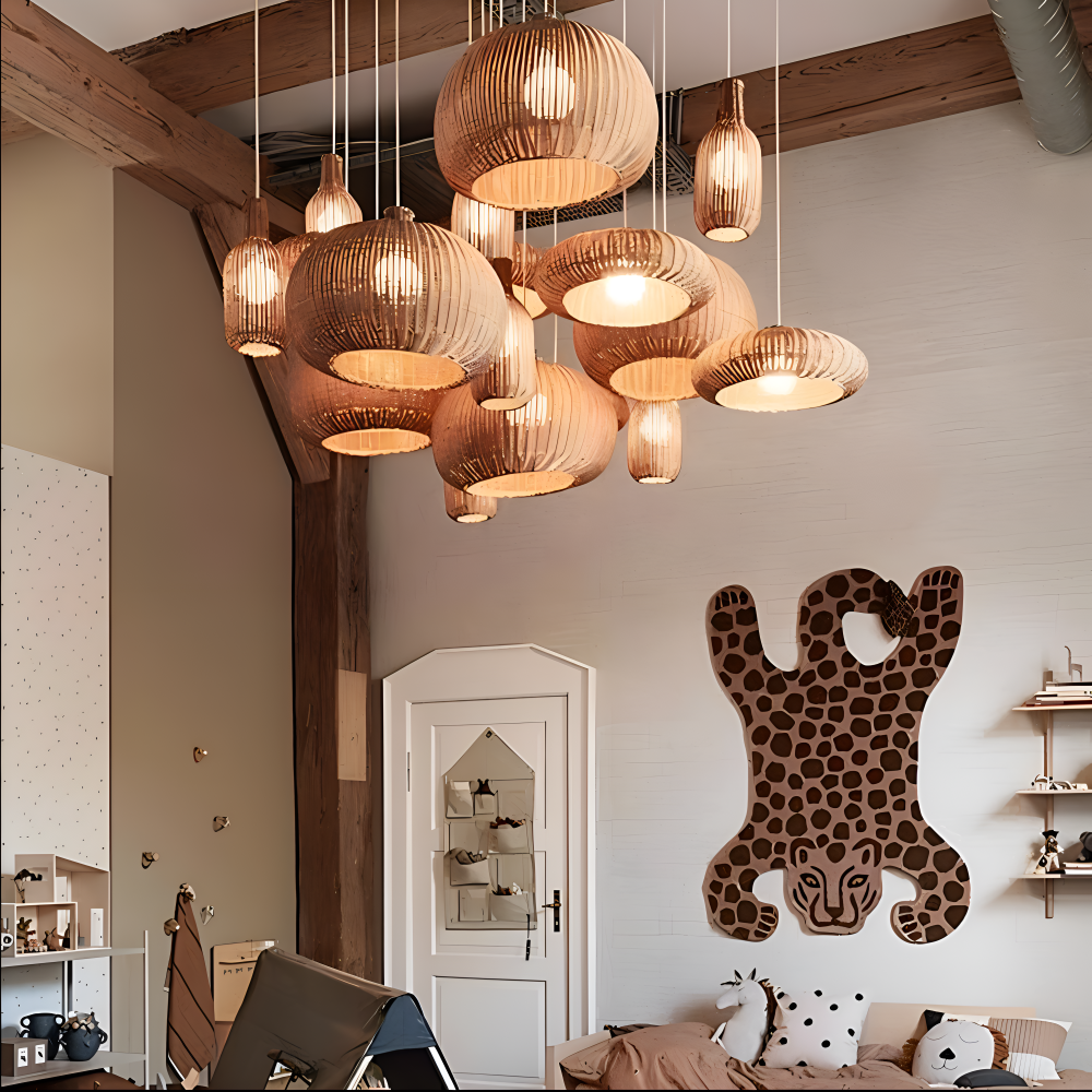 Bohème Taklampa – Handvävd Rattanlampa i Naturlig Design Hemnix