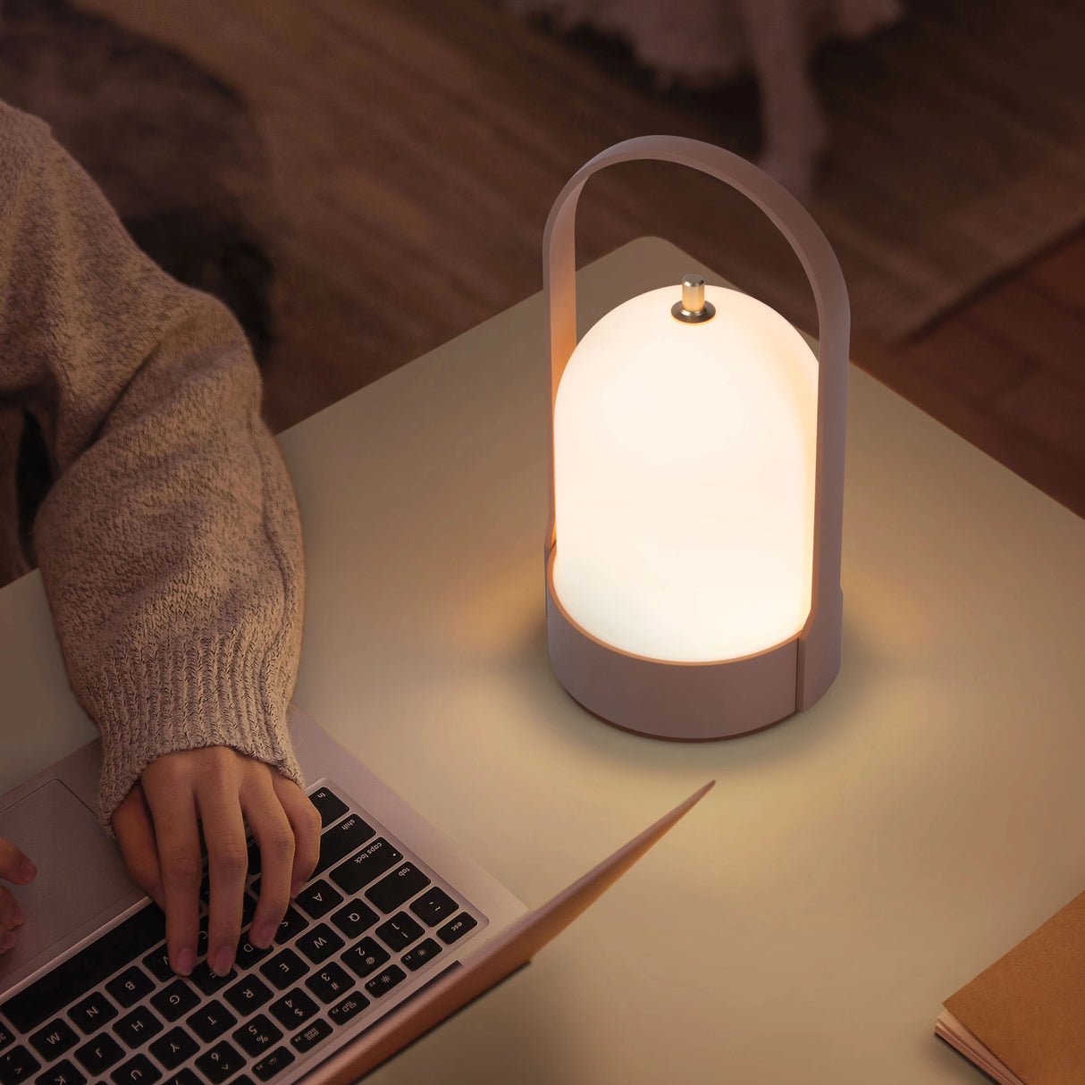 Uppladdningsbar bordslampa med touch-dimning - 3000K LED-ljus, 4 ljusstyrkenivåer, 4000mAh batteri Carvallo