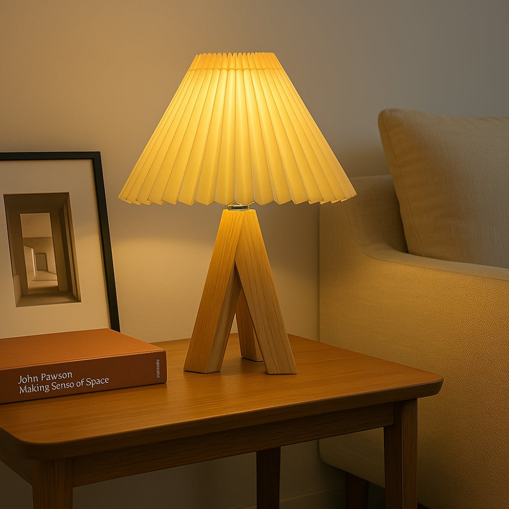 Trä Tripod USB Bordslampa Carvallo