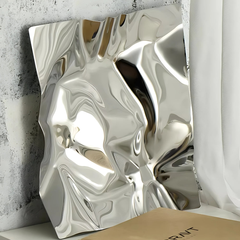 Skrynklig Rostfritt Stål Obsidian Bricka Carvallo