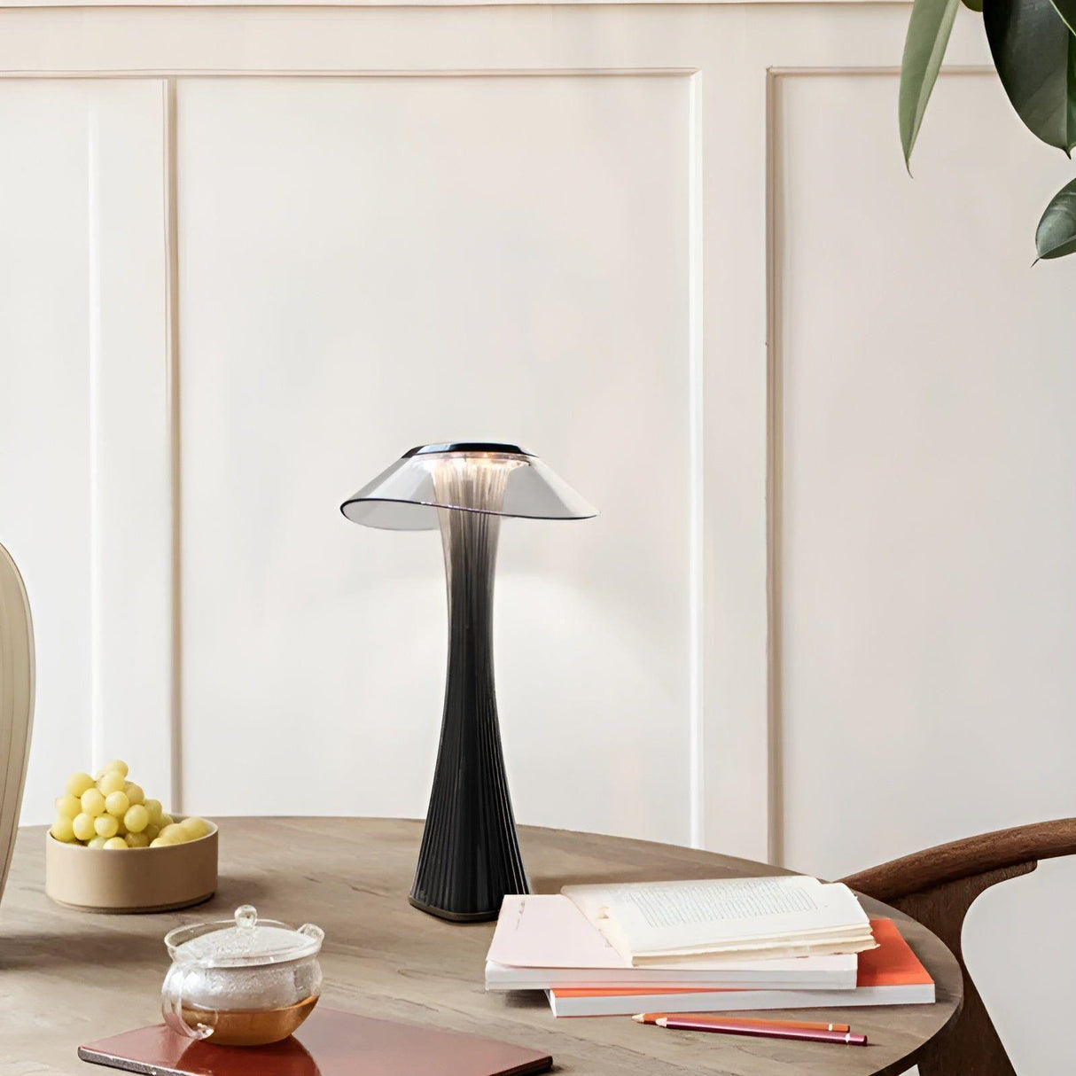 Gior Bordslampa - Uppladdningsbar Italiensk Kristall Nattduksbordslampa med Smart Touch Carvallo