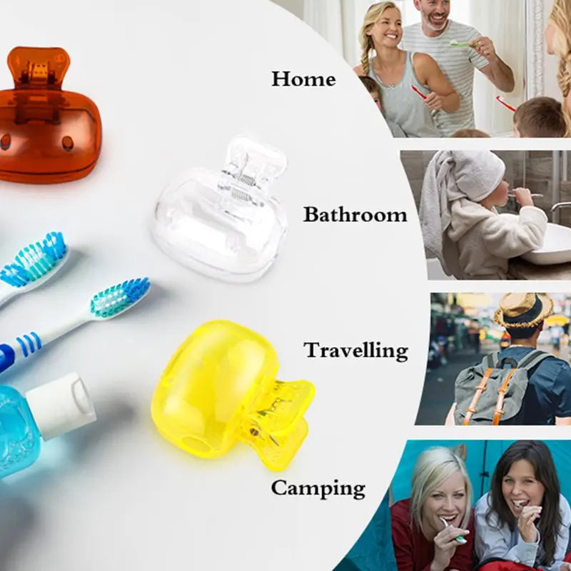 Tandborsteskydd med klämmskydd och resefodral – Hygieniska dammskydd (set om 4) MILA Sverige