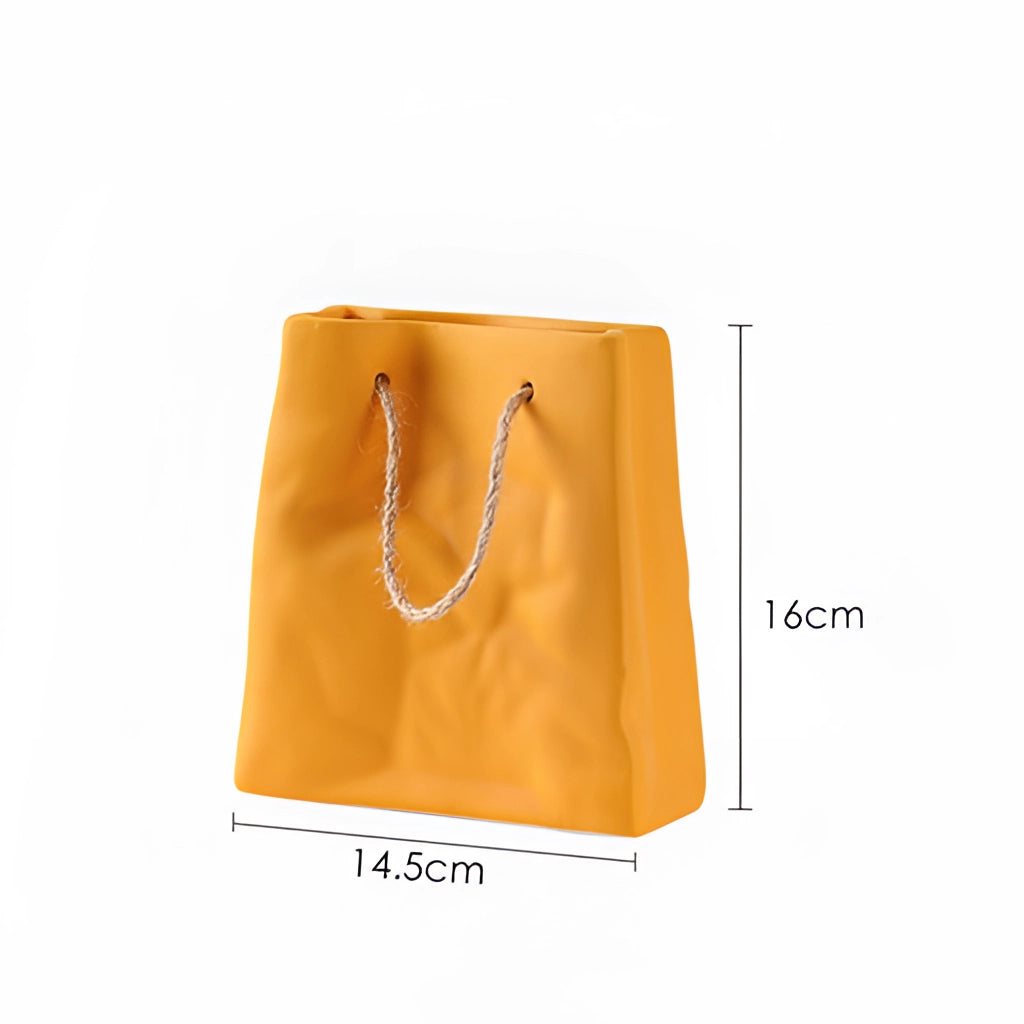 Tidlösa keramikvasdesign i stil med en shoppingkorg – Elegant vas för torkade blommor Carvallo