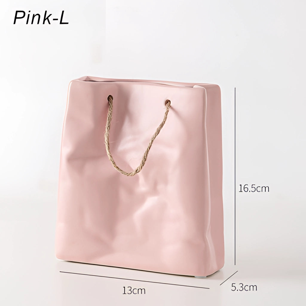 Tidlösa keramikvasdesign i stil med en shoppingkorg – Elegant vas för torkade blommor Carvallo