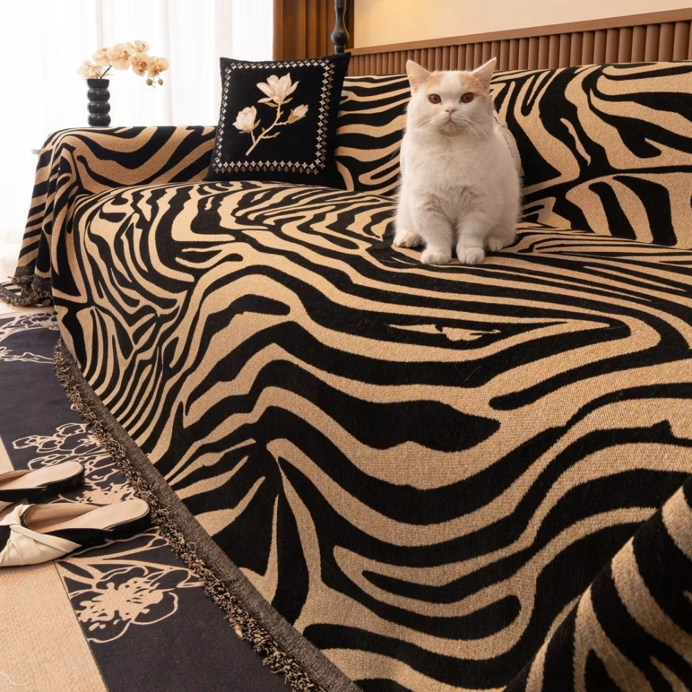 Zentara Chenille Zebra Geometrisk Soffaöverdrag Carvallo