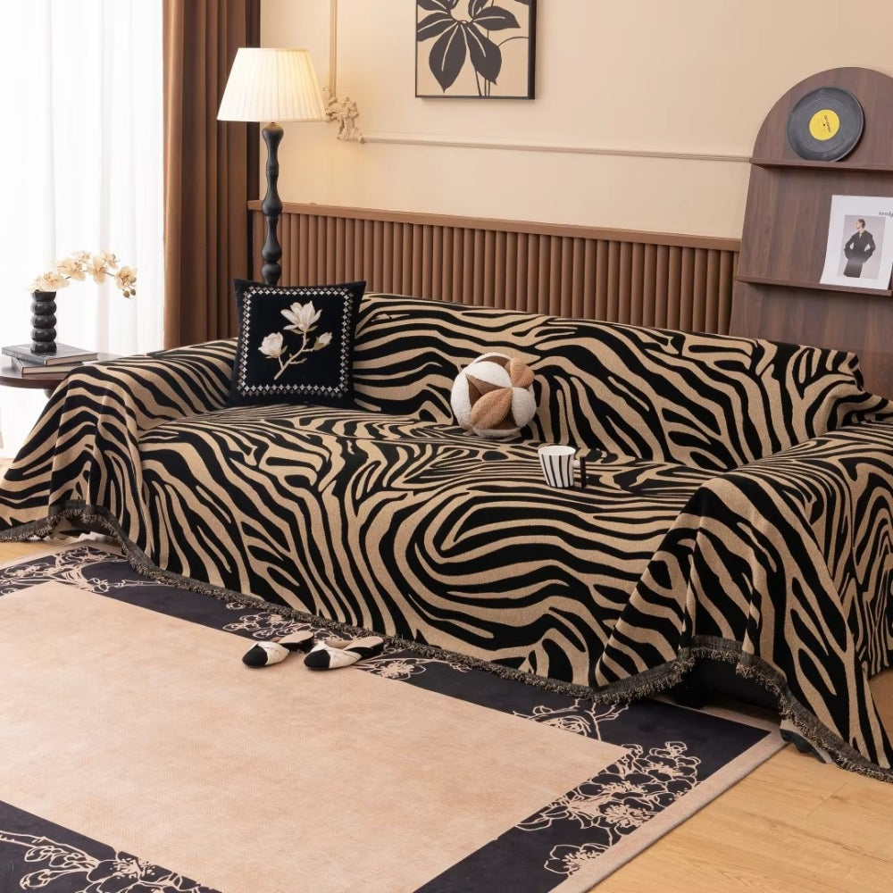Zentara Chenille Zebra Geometrisk Soffaöverdrag Carvallo