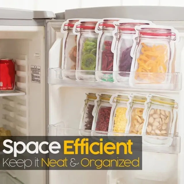 Återanvändbara Ziplock-förvaringspåsar - Snygga läckagesäkra matorganiseringspåsar MILA Sverige