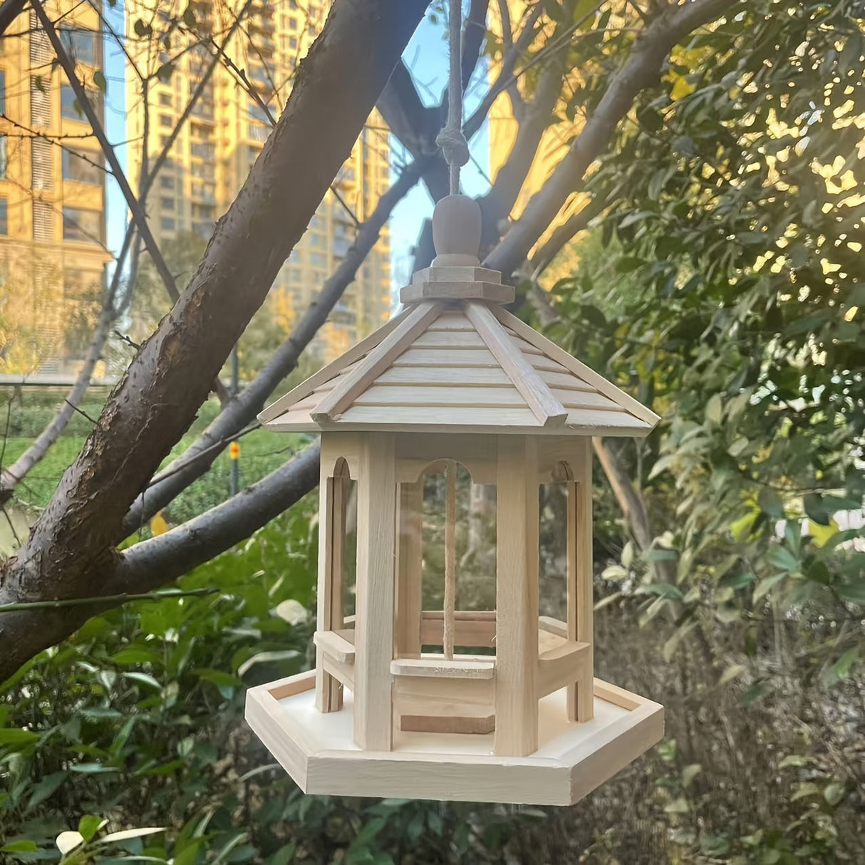 SkyPerch Bo free - Målningsbar trä hängande fågelhus Carvallo