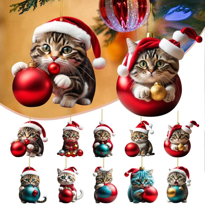 Katt Julprydnad - Söt Festlig Träd Dekoration Carvallo