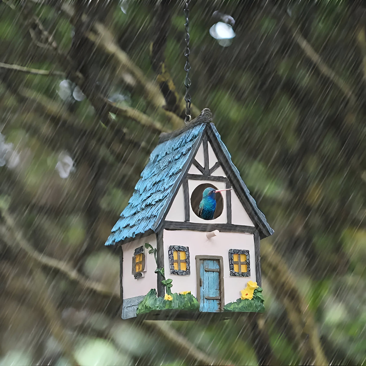 NestHaven Bo Nest - Rustik Trädgårds Hängande Fågelhus Carvallo