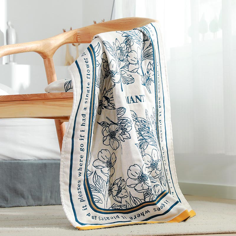 Blomma Blandad Färg Vändbar Bomull Badhandduk Carvallo