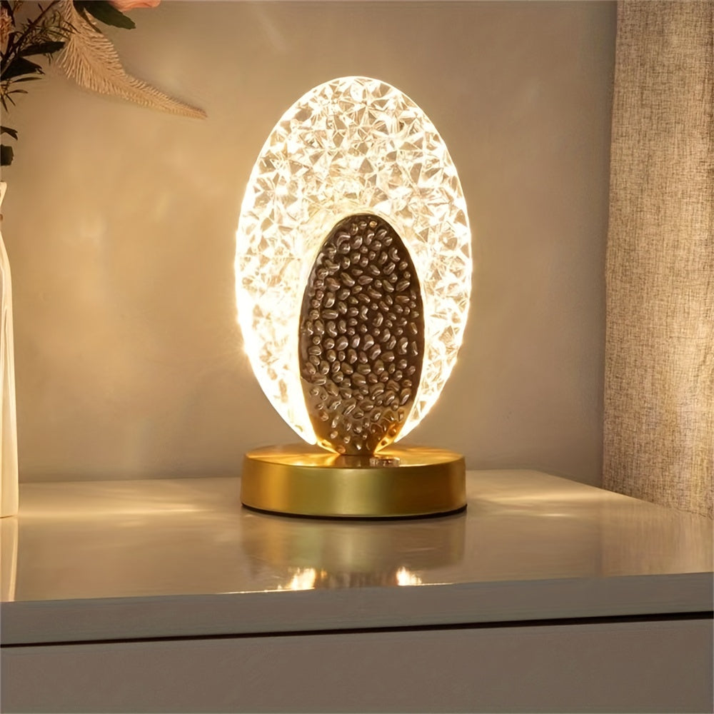 FeatherLamp - USB Touch Bordslampa med Påfågelfjäderdesign, Oändligt Dimbar LED Ljus Carvallo