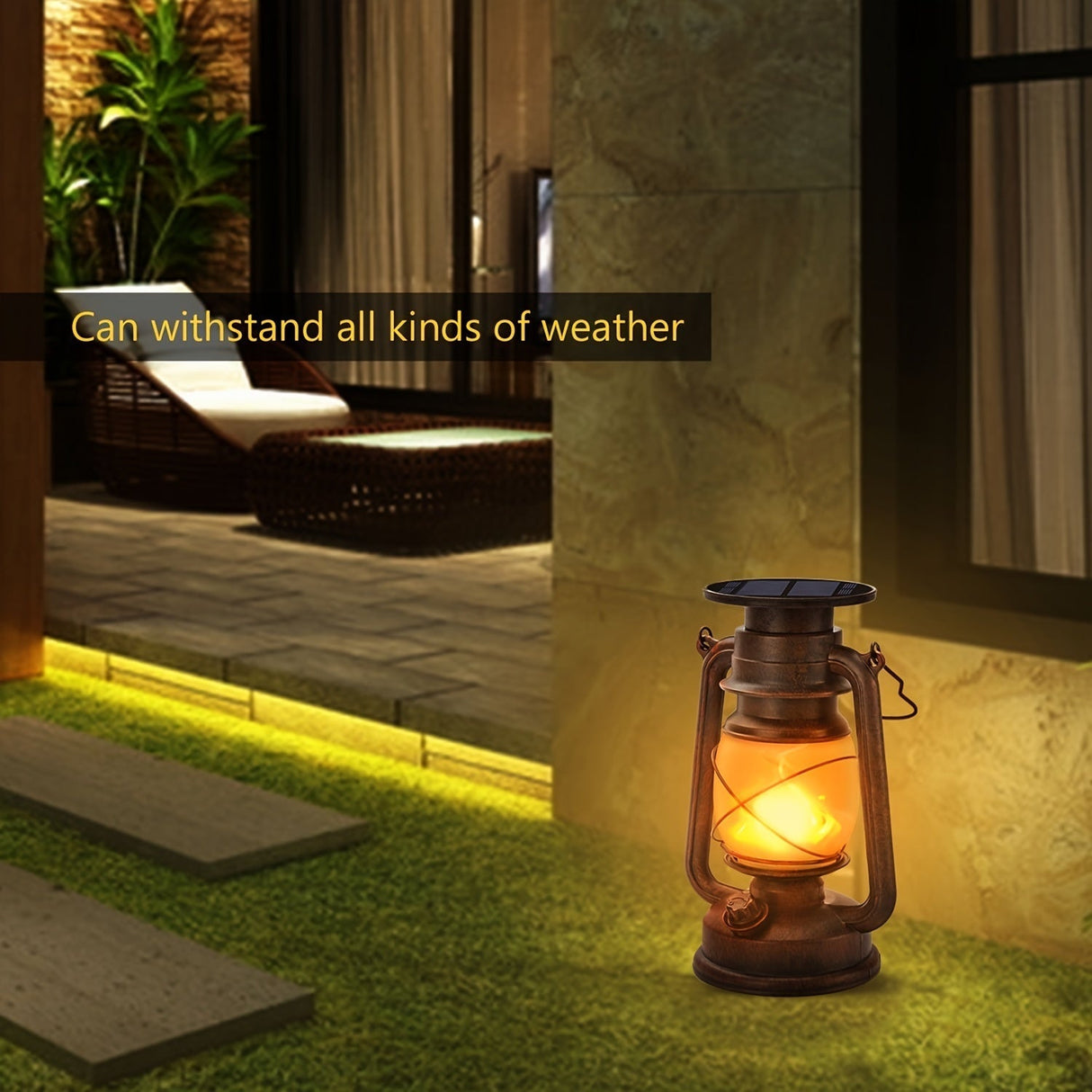 Carvallo Solar-Lampor i vintage-stil 2-pack | Fladdrande LED-ljus | Väderbeständiga & Energieffektiva | 37 cm Höjd Carvallo