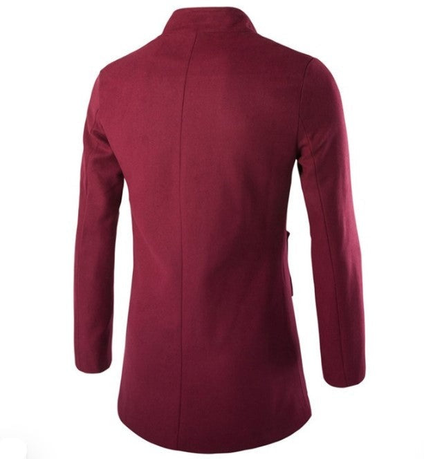 Trenchcoat med stående krage för män-Clothes for Men-Hemnix-Hemnix