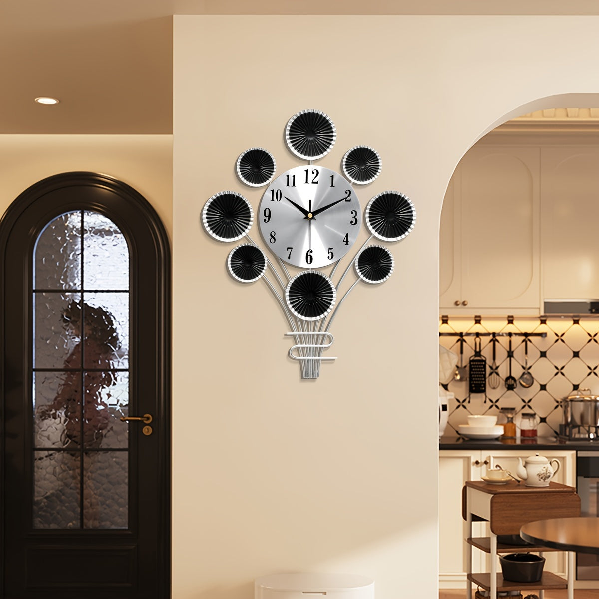 Modern Metallisk Tyst Väggklocka - Ballongformad, Dekorativ för Vardagsrum och Sovrum Carvallo