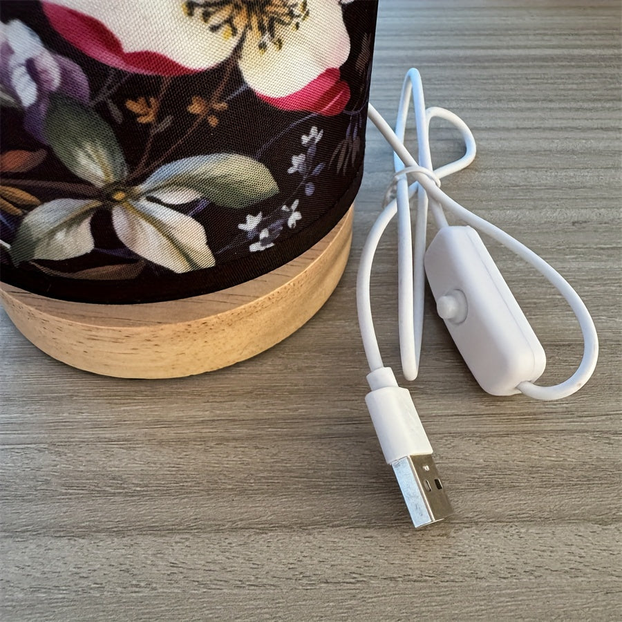 GlowWood - Fantasifull LED Bordslampa med Träbas Carvallo