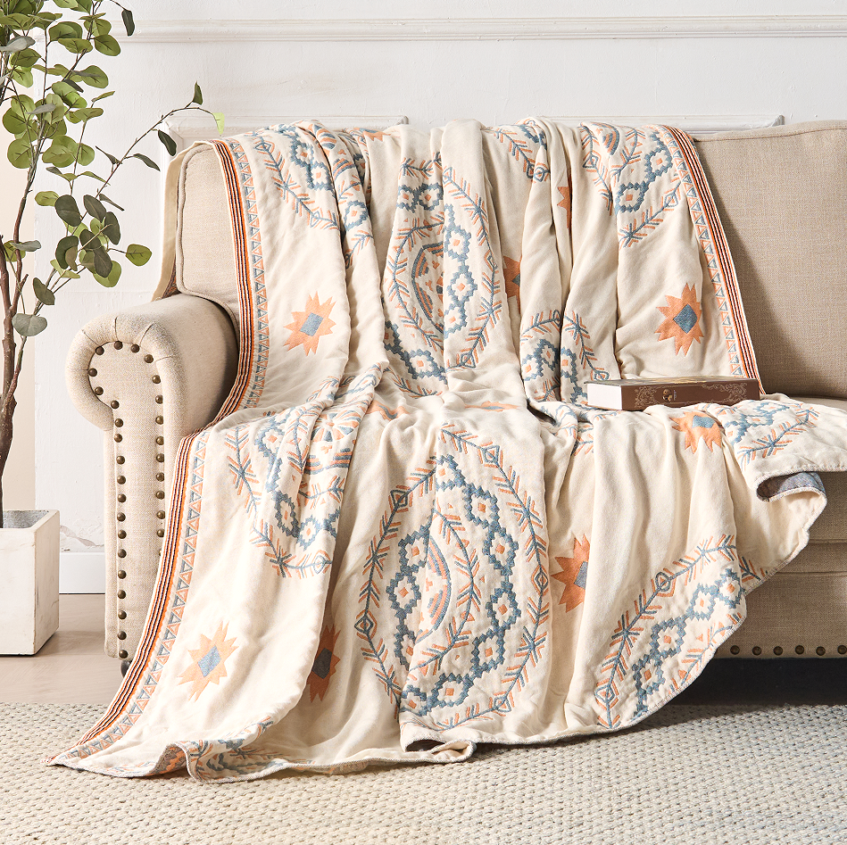 Bomullsruta med Mandala Boho-tryck Carvallo