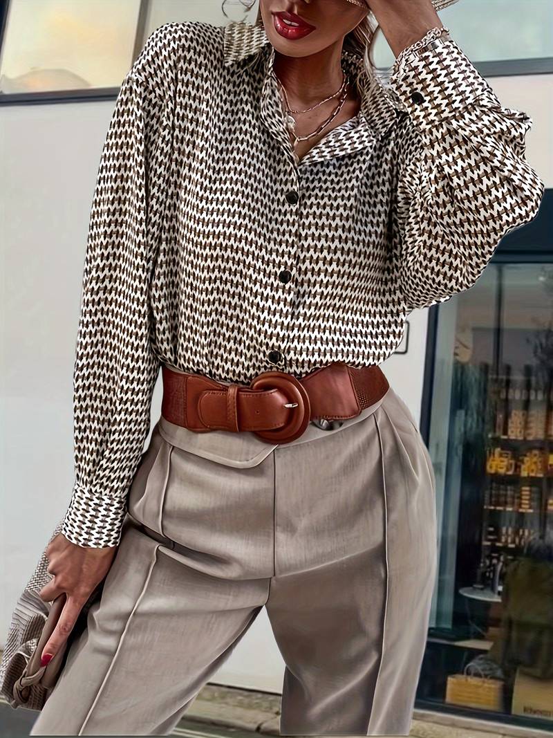 Dam Blus Långärmad Vintage Bomull Hemnix