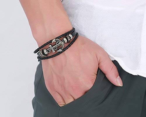 Ankare läderarmband-Jewelry for men-Bellasverige-Hemnix