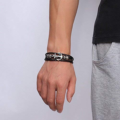 Ankare läderarmband-Jewelry for men-Bellasverige-Hemnix